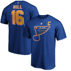 Brett Hull St. Louis Blues Fanatics Authentic Stack Retired Player Name & Number T-Shirt - Blue | US 3749075
