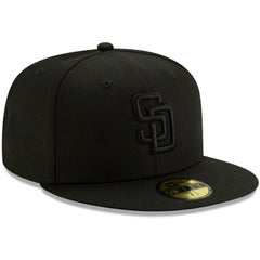 San Diego Padres New Era Black on Black 59FIFTY Fitted Hat - Black Hats
