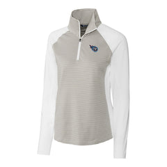Tennessee Titans Cutter & Buck Women's Forge Tonal Stripe Half-Zip Pullover Jacket - White Pullover