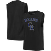 Colorado Rockies Majestic Threads Softhand Muscle Tank Top - Black Tanks