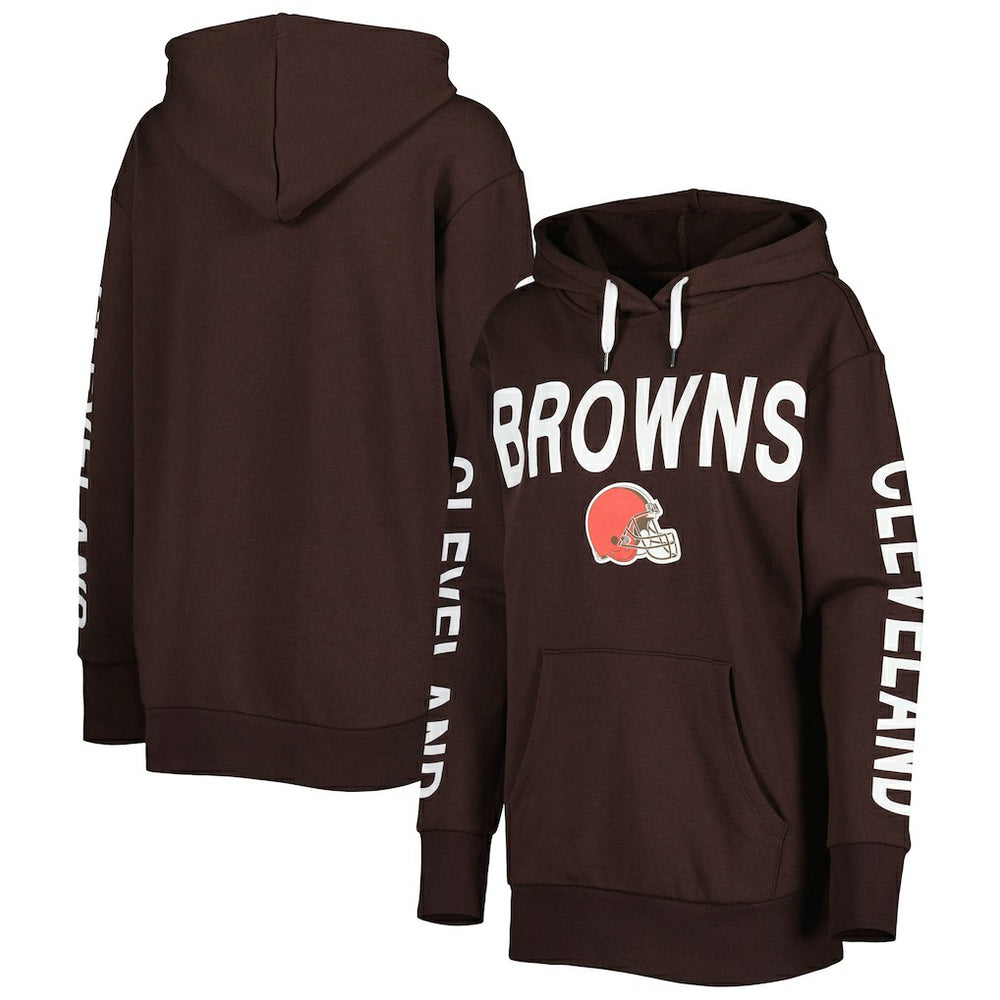 Cleveland Browns G-III 4Her by Carl Banks Women's Extra Point Pullover Hoodie - Brown Hoodies