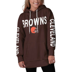 Cleveland Browns G-III 4Her by Carl Banks Women's Extra Point Pullover Hoodie - Brown Hoodies