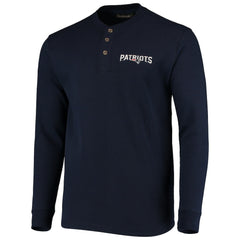 New England Patriots Dunbrooke Logo Maverick Thermal Henley Long Sleeve T-Shirt - Navy T-shirts