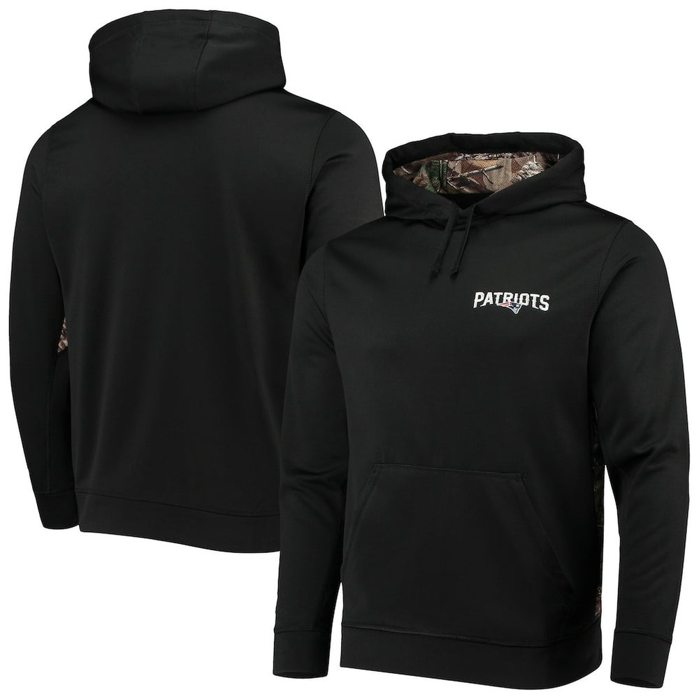New England Patriots Dunbrooke Logo Ranger Pullover Hoodie - Black/Realtree Camo Hoodies