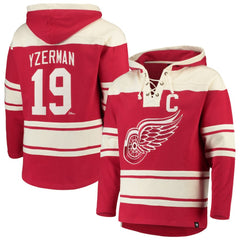 Steve Yzerman Detroit Red Wings '47 Player Lacer Pullover Hoodie - Red | US 3781526