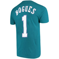 Muggsy Bogues Charlotte Hornets Hardwood Classics Name & Number Player T-Shirt Teal - Mitchell & Ness