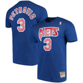 Drazen Petrovic Brooklyn Nets Hardwood Classics Name & Number Player T-Shirt Royal - Mitchell & Ness