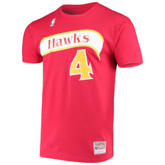 Spud Webb Atlanta Hawks Hardwood Classics Name & Number T-Shirt Red - Mitchell & Ness