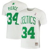 Paul Pierce Boston Celtics Hardwood Classics Stitch Name & Number T-Shirt White - Mitchell & Ness