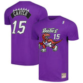 Vince Carter Toronto Raptors Hardwood Classics Stitch Name & Number T-Shirt Purple - Mitchell & Ness