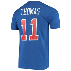 Isiah Thomas Detroit Pistons Hardwood Classics Stitch Name & Number T-Shirt Blue - Mitchell & Ness