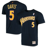 Baron Davis Golden State Warriors Hardwood Classics Stitch Name & Number T-Shirt Navy - Mitchell & Ness