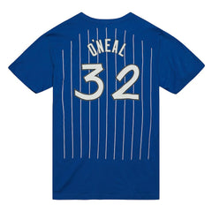 Shaquille O'Neal Orlando Magic Hardwood Classics Stitch Name & Number T-Shirt Blue - Mitchell & Ness