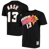 Steve Nash Phoenix Suns Hardwood Classics Stitch Name & Number T-Shirt Black - Mitchell & Ness