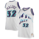 Karl Malone Utah Jazz 1996/97 Big & Tall Hardwood Classics Swingman Jersey White - Mitchell & Ness