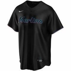 Miami Marlins Nike Alternate Replica Custom Jersey - Black Jerseys