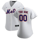 New York Mets Nike Women's Home Replica Custom Jersey - White Jerseys
