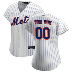New York Mets Nike Women's Home Replica Custom Jersey - White Jerseys