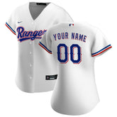 Texas Rangers Nike Women's Home Replica Custom Jersey - White Jerseys