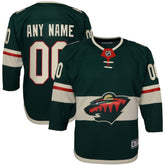 Minnesota Wild Youth Home Premier Custom Jersey - Green | US 3820534