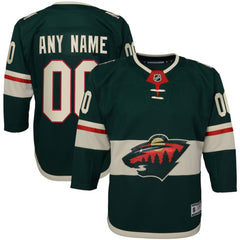 Minnesota Wild Youth Home Premier Custom Jersey - Green | US 3820534