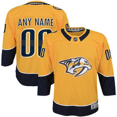 Nashville Predators Youth Home Premier Custom Jersey - Yellow | US 3820536