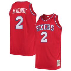 Moses Malone Philadelphia 76ers 1982/83 Big & Tall Hardwood Classics Swingman Jersey Red - Mitchell & Ness