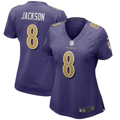 Lamar Jackson Baltimore Ravens Women's Alternate Game Player Jersey - Purple Jerseys