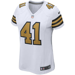 Alvin Kamara New Orleans Saints Women's Alternate Game Player Jersey - White Jerseys