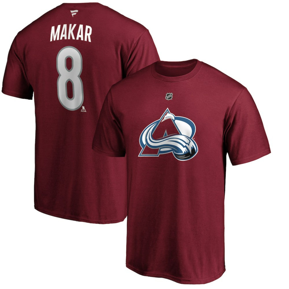 Cale Makar Colorado Avalanche Fanatics Authentic Stack Player Name & Number T-Shirt - Burgundy | US 3822537