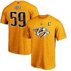 Roman Josi Nashville Predators Fanatics Authentic Stack Player Name & Number T-Shirt - Gold | US 3822540
