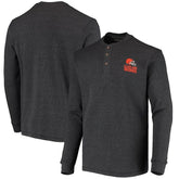 Cleveland Browns Dunbrooke Logo Maverick Thermal Henley Long Sleeve T-Shirt - Charcoal T-shirts