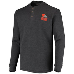 Cleveland Browns Dunbrooke Logo Maverick Thermal Henley Long Sleeve T-Shirt - Charcoal T-shirts