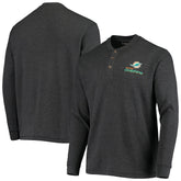Miami Dolphins Dunbrooke Logo Maverick Thermal Henley Long Sleeve T-Shirt - Charcoal T-shirts