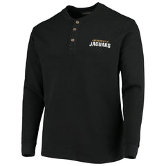 Jacksonville Jaguars Dunbrooke Logo Maverick Thermal Henley Long Sleeve T-Shirt - Black T-shirts