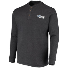 Detroit Lions Dunbrooke Logo Maverick Thermal Henley Long Sleeve T-Shirt - Charcoal T-shirts