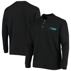 Carolina Panthers Dunbrooke Logo Maverick Thermal Henley Long Sleeve T-Shirt - Black T-shirts
