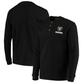 Las Vegas Raiders Dunbrooke Logo Maverick Thermal Henley Long Sleeve T-Shirt - Black T-shirts