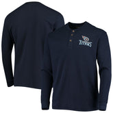 Tennessee Titans Dunbrooke Logo Maverick Thermal Henley Long Sleeve T-Shirt - Navy T-shirts