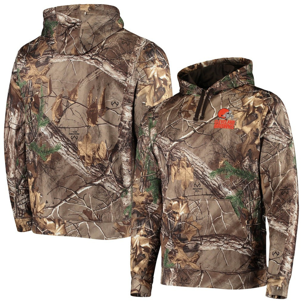 Cleveland Browns Dunbrooke Circle Champion Tech Fleece Pullover Hoodie - Realtree Camo Hoodies