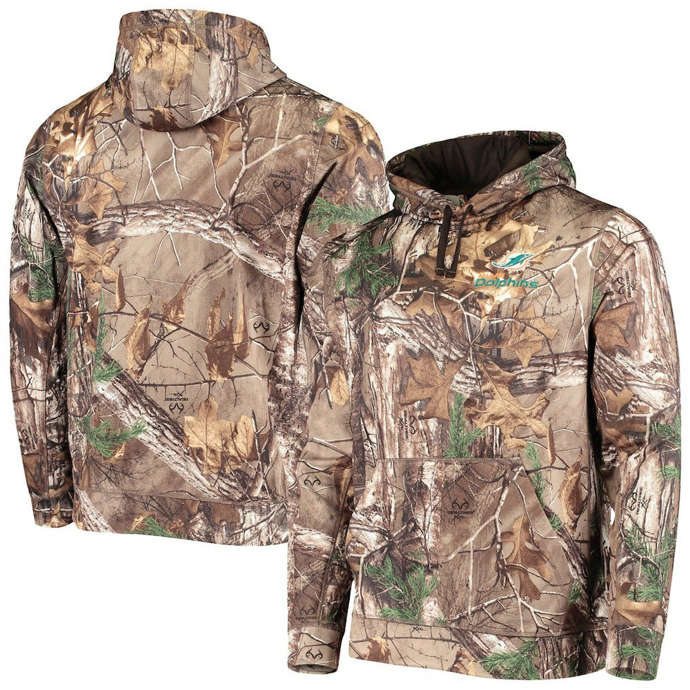 Miami Dolphins Dunbrooke Circle Champion Tech Fleece Pullover Hoodie - Realtree Camo Hoodies