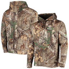 Pittsburgh Steelers Dunbrooke Circle Champion Tech Fleece Pullover Hoodie - Realtree Camo Hoodies