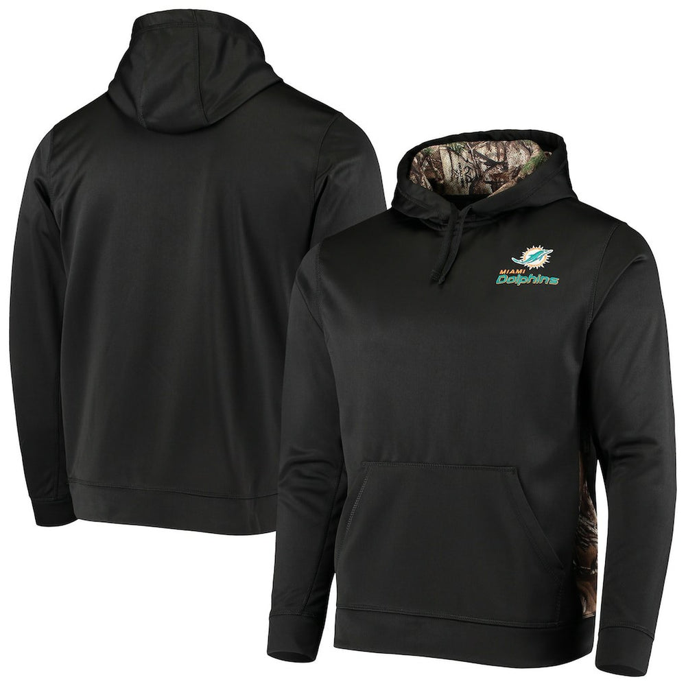 Miami Dolphins Dunbrooke Logo Ranger Pullover Hoodie - Black/Realtree Camo Hoodies