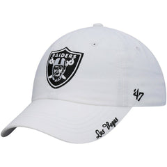 Las Vegas Raiders '47 Women's Miata Clean Up Primary Adjustable Hat - White Hats