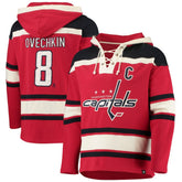 Alexander Ovechkin Washington Capitals '47 Player Name & Number Lacer Pullover Hoodie - Red | US 3848265