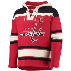 Alexander Ovechkin Washington Capitals '47 Player Name & Number Lacer Pullover Hoodie - Red | US 3848265