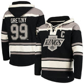 Wayne Gretzky Los Angeles Kings '47 Retired Player Name & Number Lacer Pullover Hoodie - Black | US 3848803