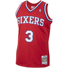 Allen Iverson Philadelphia 76ers 2002/03 Hardwood Classics Swingman Jersey Red - Mitchell & Ness