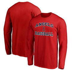 Men's Red Los Angeles Angels Team Heart & Soul Long Sleeve T-Shirt T-shirts