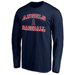 Men's Navy Los Angeles Angels Team Heart & Soul Long Sleeve T-Shirt T-shirts